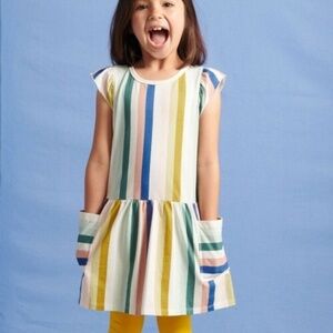 Tea Collection • Girl's Flutter Sleeve Striped Pocket Dress • Size 5